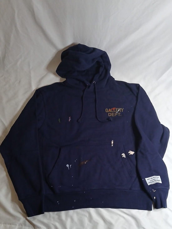 Gallery Dept Other - Gallery Dept Men’s Navy Blue Paint-Splatter Hoodie